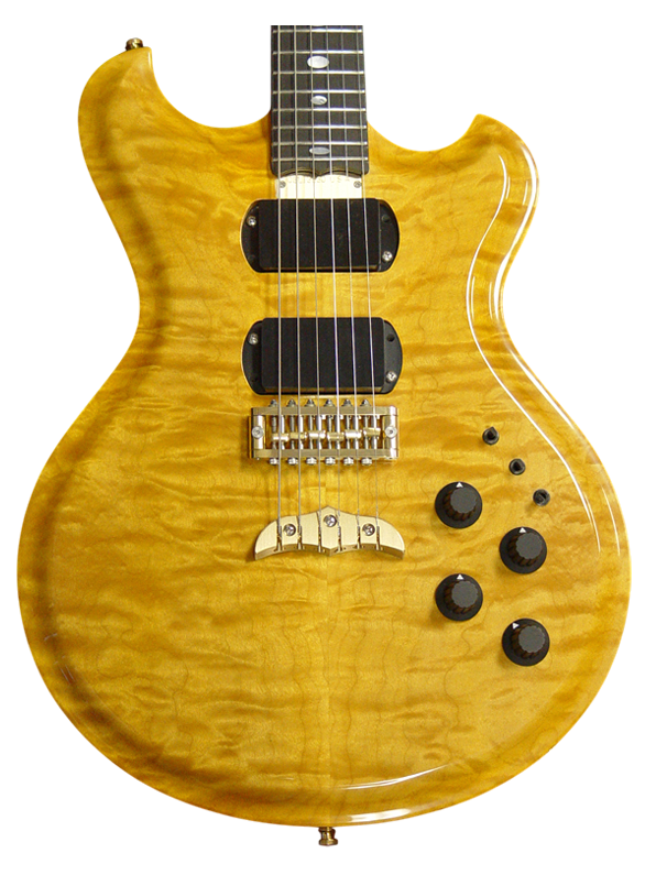 Skylark guitar in Quilted Maple Amber