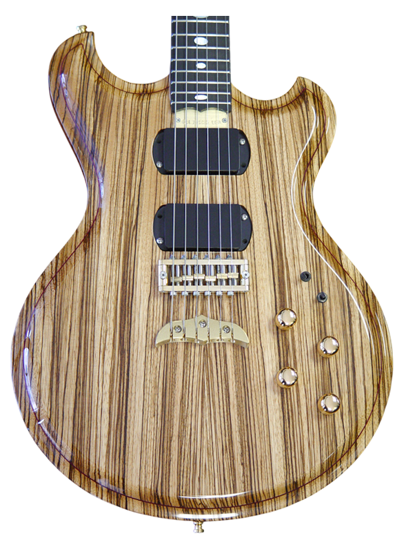 Skylark guitar in Quartersawn Zebrawood