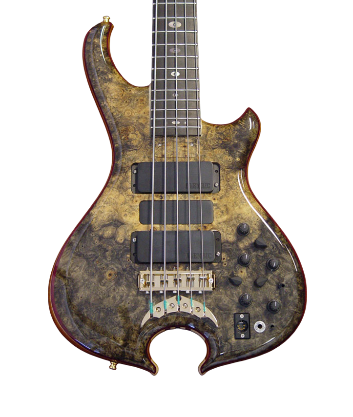 Series II bass in Dark Buckeye Burl