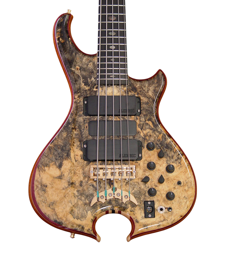 Series II bass in Two-tone Buckeye Burl