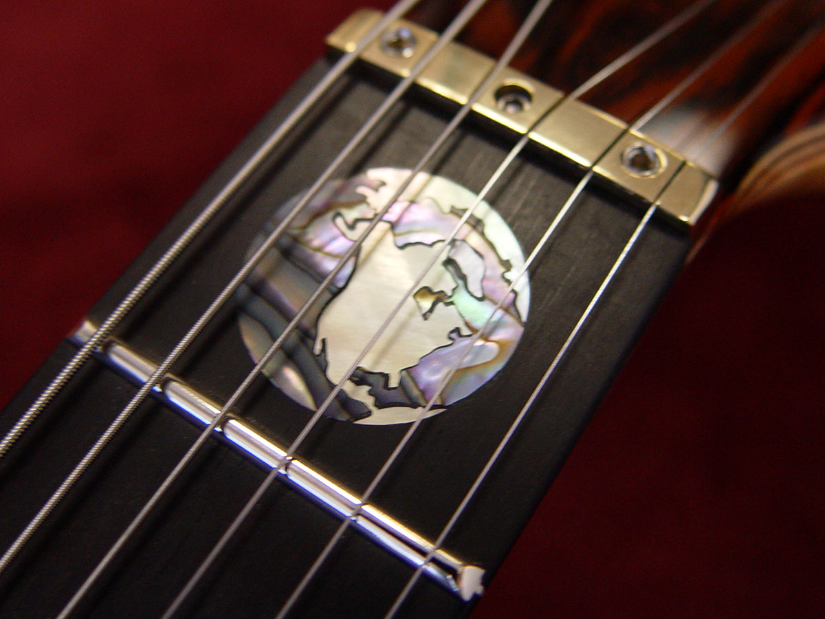 Earth inlay in abalone and gold lip mother of pearl