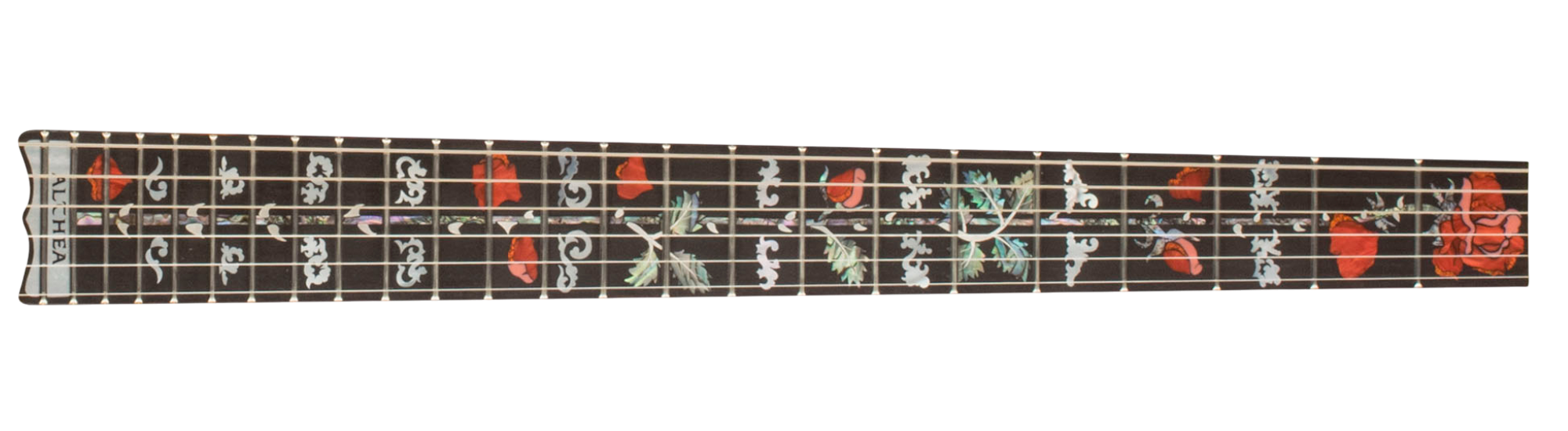 Althea long-stem rose full fingerboard inlay
