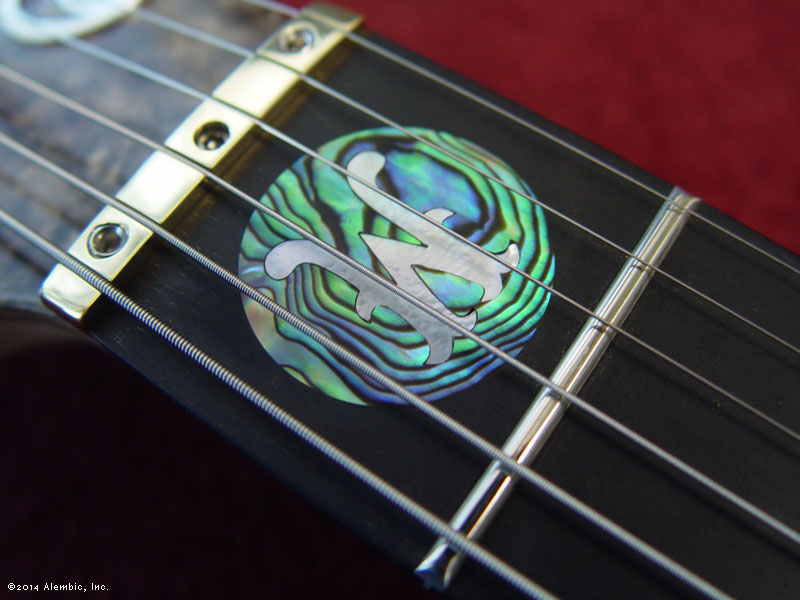 W inlay in mother of pearl and abalone